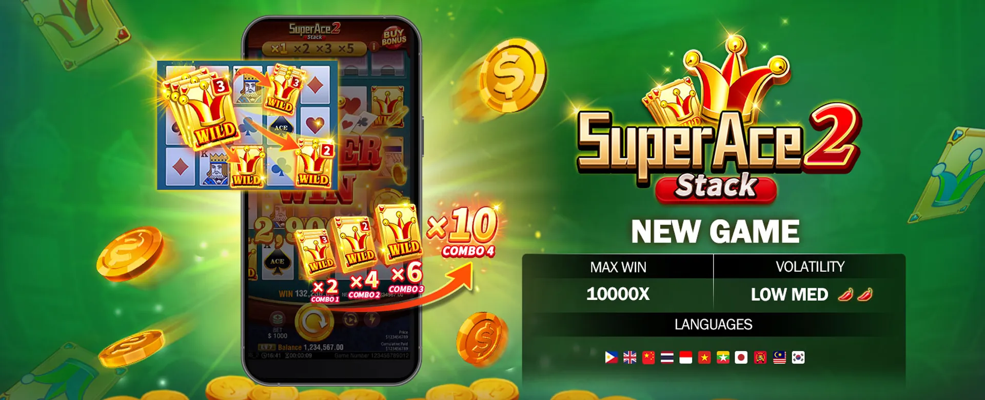 A close-up of a smartphone screen showing a vibrant 9ph mobile slot game, with blurred live casino and table game elements in the background, appealing to players in the Philippines.